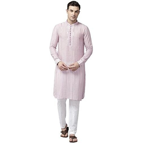 See Designs Pink Regular Fit Self Pattern Kurta_Sdmskt1283L