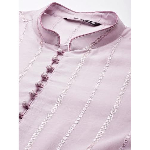 See Designs Pink Regular Fit Self Pattern Kurta_Sdmskt1283L