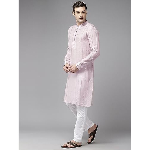 See Designs Pink Regular Fit Self Pattern Kurta_Sdmskt1283L