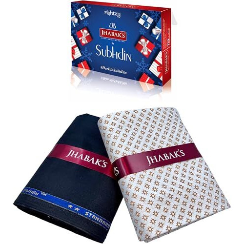 Jhabak's Unstitched Polyester Shirt & Trouser Fabric Set - 2.25M Shirt Piece - 1.20M Pant Material (Pack Of 6 Combo Set) B