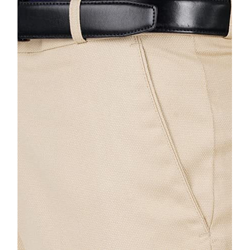 Mchenry Men's Stretchable Self Design Beige Formal Regular Fit Trousers(Lbeige2512-40_Colour-Beige_Size40)