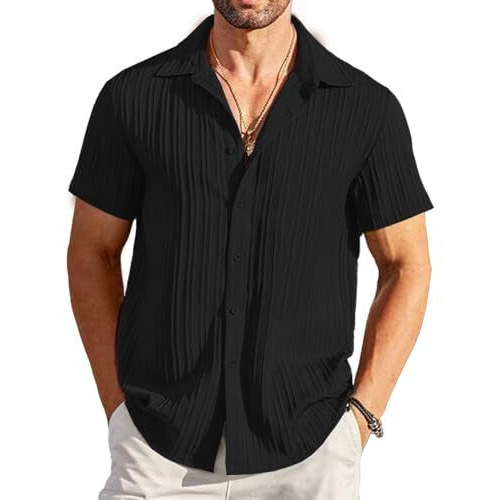 Noble Monk Men's Solid Casual Shirt |Half Sleeve | Regular Fit |Stylish Shirt For Men Black