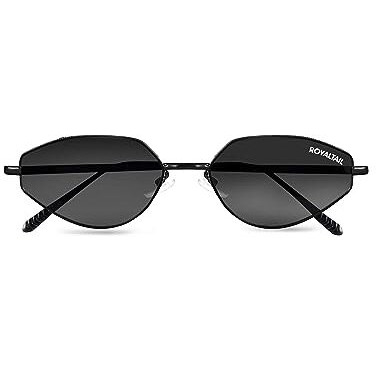 Royaltail Cat Eye Shape Sunglasses Golden Frame & Black Glass Unisex 100% Uv Protected | For Men & Women | For Protection, Safety, Party, Styling & More