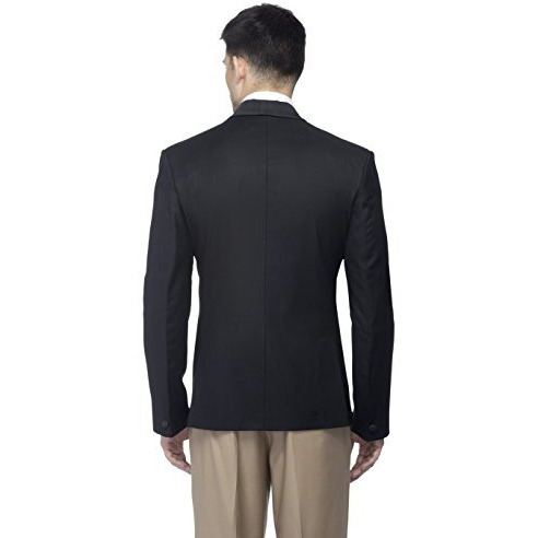 Favoroski Designer Men's Slim Italian Fit Shawl Collar Tuxedo Suit Blazer, Black (Favbl161131-Black-L)