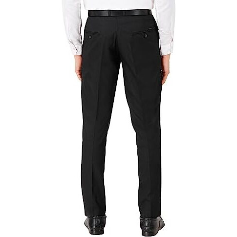 Mchenry Men's Stretchable Self Checkered Formal Trousers (42, Black)