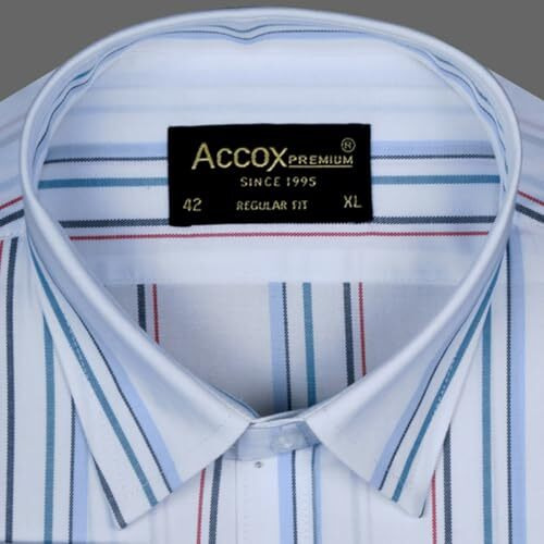 Accox Men's Breathable Cotton Full Long Sleeves Checkered Striped Regular Fit Formal Shirt For Men (O_Gcr390_40) Multicolour