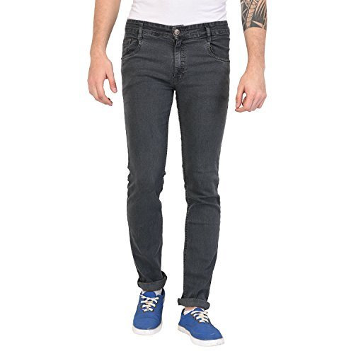 Studio Nexx Men's Regular Fit Stretch Jeans (Medium Grey, 34)