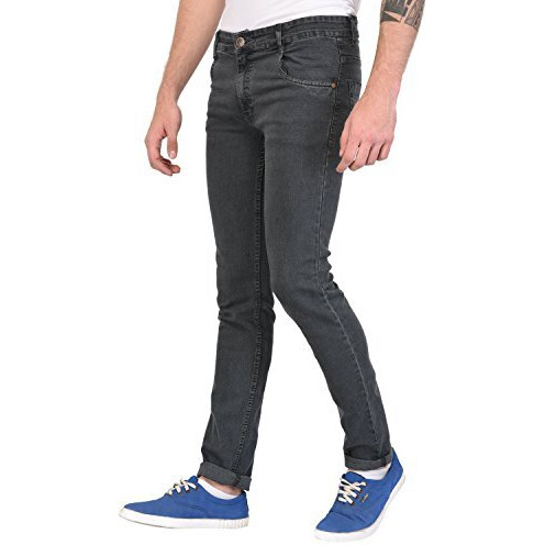 Studio Nexx Men's Regular Fit Stretch Jeans (Medium Grey, 34)