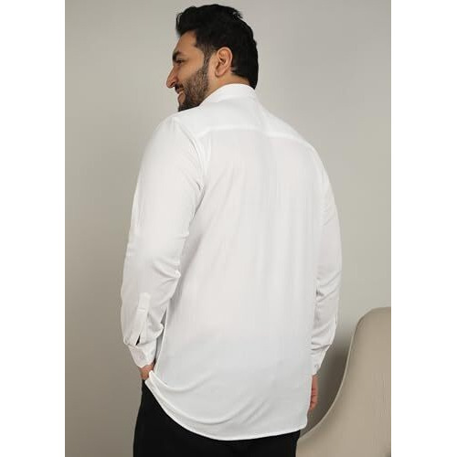 Elyyork Men's Solid Regular Fit Shirt (Cb-Plusplain-126Xl_White