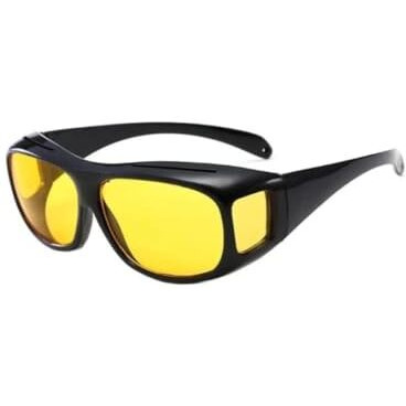 Nora Nico Night Driving Polarized Rectangular Sunglasses With Yellow Lens And Black Frame For Both Men And Women-Pack Of 1, Free Size