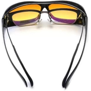 Nora Nico Night Driving Polarized Rectangular Sunglasses With Yellow Lens And Black Frame For Both Men And Women-Pack Of 1, Free Size
