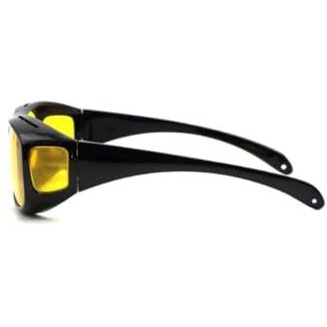 Nora Nico Night Driving Polarized Rectangular Sunglasses With Yellow Lens And Black Frame For Both Men And Women-Pack Of 1, Free Size