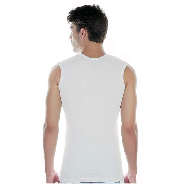Gmr Men's Broad Shoulder Low Round Neck Cotton Vest Sleeveless Pack Of 4-85Cm White