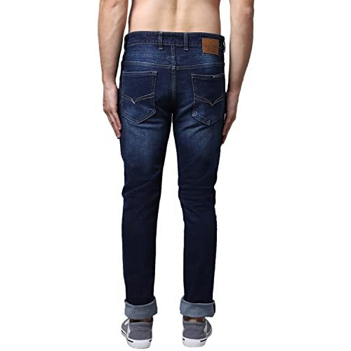 Cantabil Solid Jeans Flat Front Mid Rise Full Length Regular Fit Casual Jeans For Mens | Jeans For Mens | Mens Full Length Casual Jeans (Mdnm00247_Darkmercerised_34)