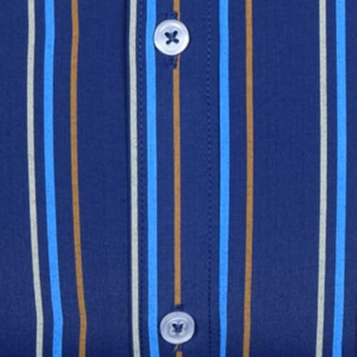 Accox Men's Breathable Cotton Full Sleeves Regular Fit Striped Checkered Formal Shirt For Men (O_Gcr375_44) Blue