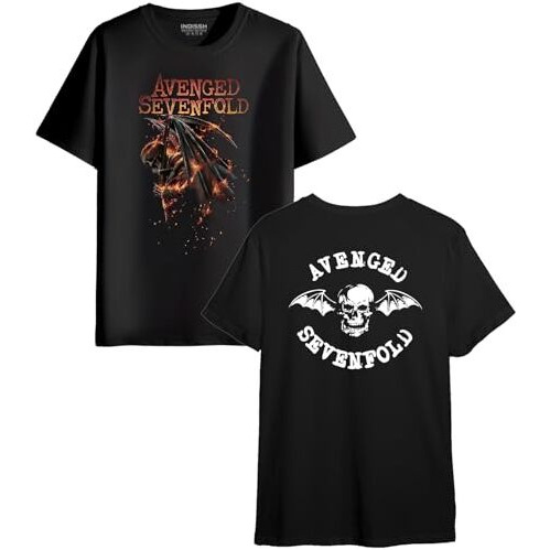 Indissh Music Band Avso2 Printed Regular Half Sleeves Cotton T-Shirt - 7Xl | Black