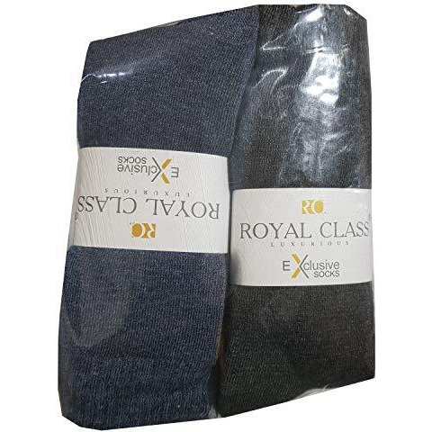 Rc. Royal Class Men's Woolen Calf Length Towel Thick Warm Socks (Multicolour, Free Size) - Set Of 3 Pairs