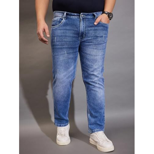 Bigbanana Men's Regular Fit Jeans (Belbo,Blue,4Xl)