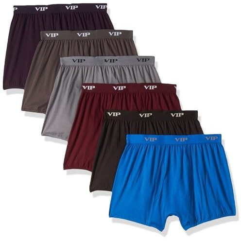Vip Punch Plain Super Combed Cotton Trunks For MenS Ultra Soft Fresh Underwear Trunks Assorted-110 Cm (Pack Of 6)