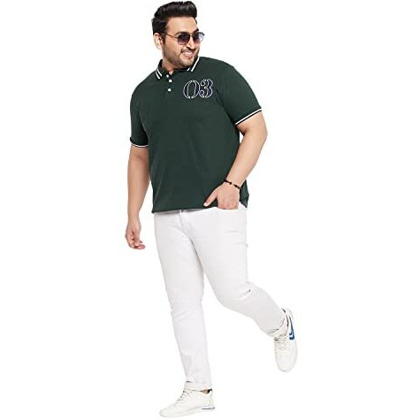 Bigbanana Plus Size Men's Regular Fit Polo Tshirt (Henra,Olive Green,6Xl)