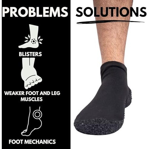 Dirts Barefoot Shoes For Men, Lightweight Slip-On Sock Shoes, Anti-Skid Rubber Sole, Ideal For Running, Gym, Hiking, Boxing, Weight Lifting, Cross-Training, Travel, And Outdoor Adventures Black