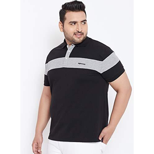 Bigbanana Men's Regular Fit Polo (Colin,Black,5Xl)