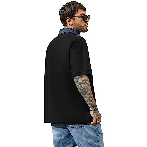 Jump Cuts Tshirt For Men || Casuals Printed T-Shirts || Oversized T-Shirt For Men || Polo Neck 3/4Th Sleeve || Beige Cottonblend T-Shirt