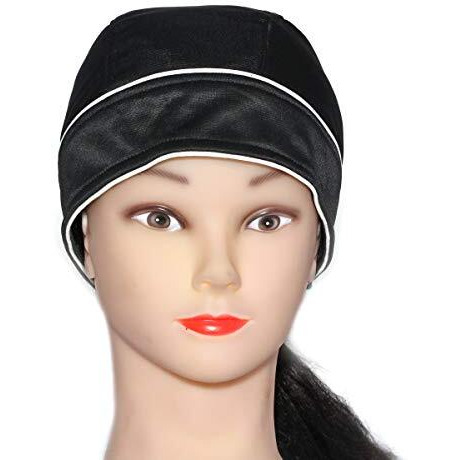 Paropkar Cooling Helmet Liner - Do Rag/Dew Rag Skull Cap Beanie For Men - Pirate Hat Bandana & Motorcycle Head Wrap (Black)