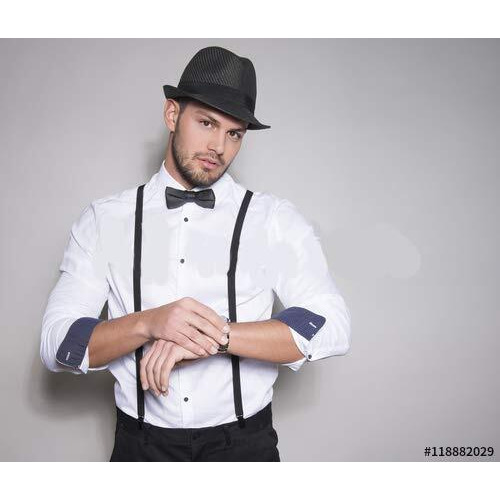 Clothera Suspender And Bow Tie For Men - Black
