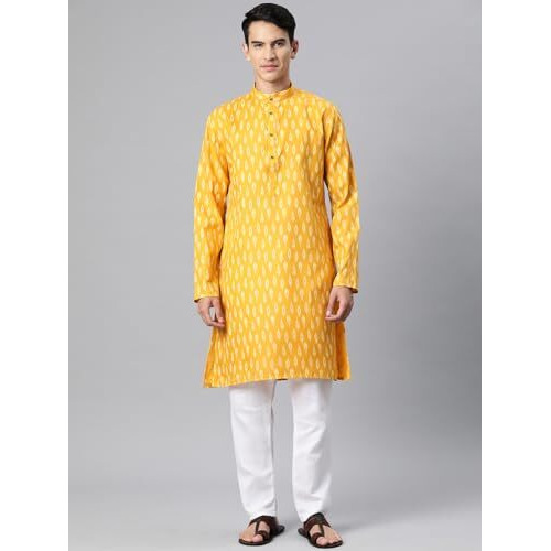 Luxrio Kurta For Men Long Regular Fit(Ktln-29-38) Yellow