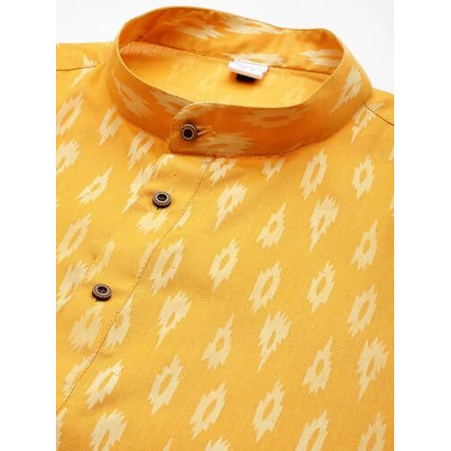 Luxrio Kurta For Men Long Regular Fit(Ktln-29-38) Yellow