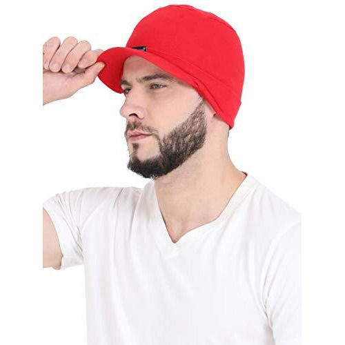 Fabseasons Unisex Cotton Cap (Wc47_Red_Free Size)
