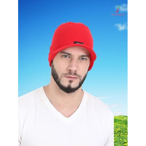 Fabseasons Unisex Cotton Cap (Wc47_Red_Free Size)