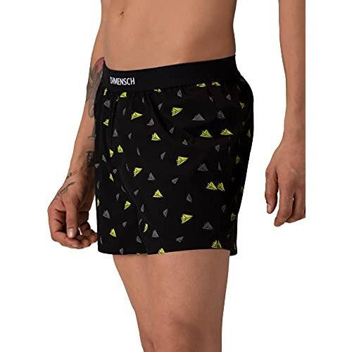 Damensch Men's Cotton Boxers (Pack Of 2) (Dam-Prin-Sbx-Syb-Mib-Pack-2-L_Sydney Black, Miami Blue_S)