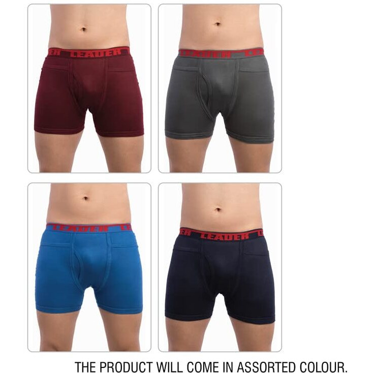 Vip Men's Cotton Solid (Pack Of 6) (Pocket_Trunks_95_P6_Assorted