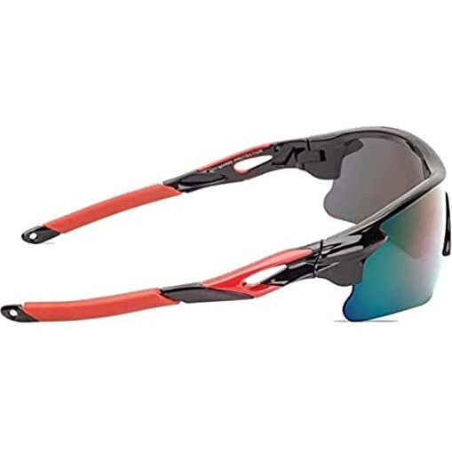 Packard - Sports Sunglasses - Bike Rider Glasses (Black Red, Yellow)
