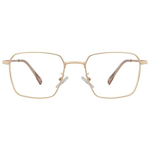 Roshfort Unisex Eyeglasses For Men Women Spectacle Frames Light Weight Blueray Block Eye Protection Glasses For Computer Zero Power Bluecut Lens Square Medium Size M-35006 Frame Gold (B-3)