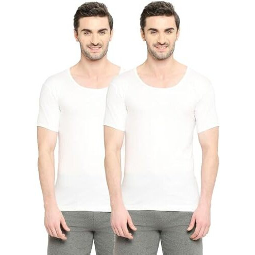 Vip Bonus Knit Shrunk Men's Antimicrobial Cotton Regular Fit Vest For Men | Combo Pack White