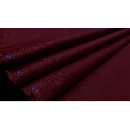 Jhabak's Premium Unstitched Shirt Fabric For Men 2.25M Shirt Piece Cloth Pure Cotton Linen Blend Material (Maroon, Free Size)