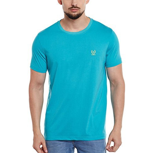 Mack Jonney Round Neck Cotton Tshirt For Men-T-Ferozi01-Xxl Turquoise