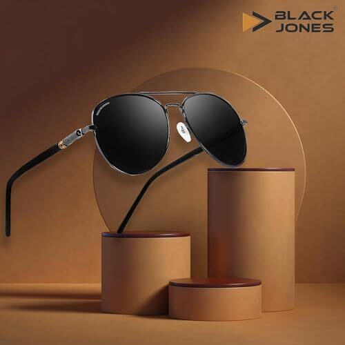 Black Jones | Full Rim Classic Aviator | Polarized And 100% Uv Protected Sunglasses | Men & Women | Medium | Bj Gk02/P (Color-Gun-Metal Black Lens)-Pack Of 1