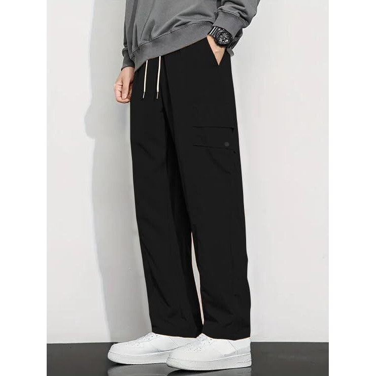 Vogaan Casual Solid Men's Regular Cargo Pants With Multiple Pockets | Cotton Cargos For Men | Men Cargo Pants (Black-32)