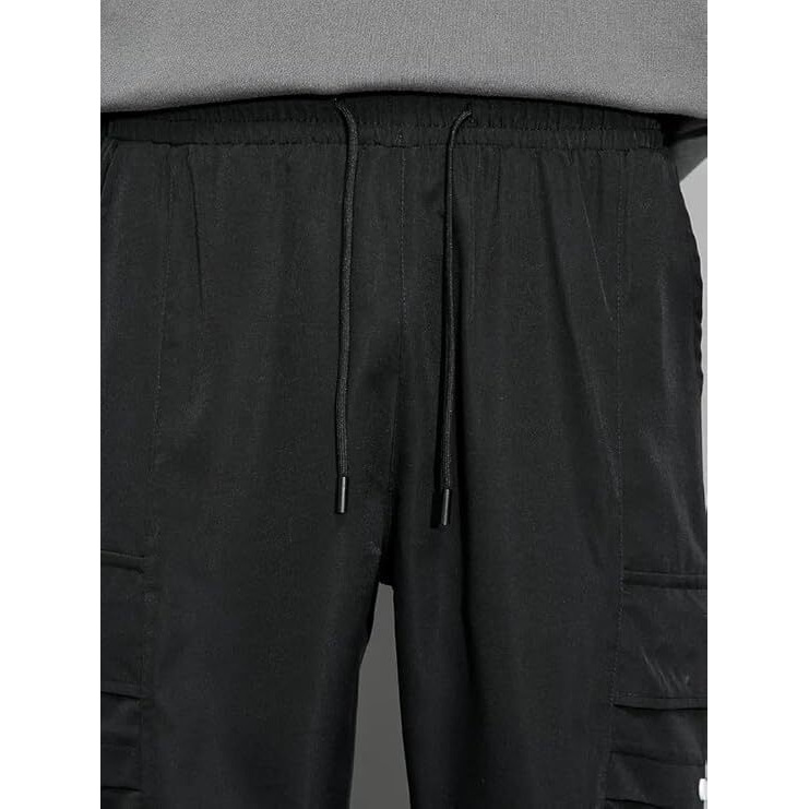 Vogaan Casual Solid Men's Regular Cargo Pants With Multiple Pockets | Cotton Cargos For Men | Men Cargo Pants (Black-32)