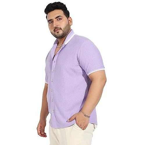 Instafab Men's Plus-Size Fit Shirt (Cbip23_Csmssrt5654Plus_Lavender 4Xl)