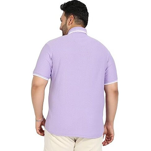 Instafab Men's Plus-Size Fit Shirt (Cbip23_Csmssrt5654Plus_Lavender 4Xl)