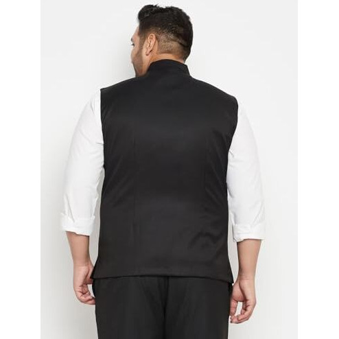 Vastramay Plus Men's Black Nehru Jacket_Vplusmj054Bl_50