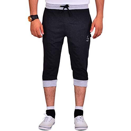 Vego Mens Cotton Cuff Or Grip Three By Fourth, 3/4, Capri, Three Quarter Regular Fit