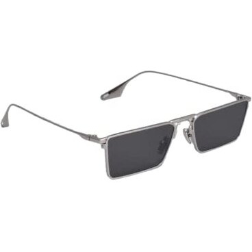 Huvora Premium Rectangular Modern Alloy Square Sunglasses For Men Women Stylish Lightweight Uv Protected Fancy Goggles With Metal Hinges (Silver Black)