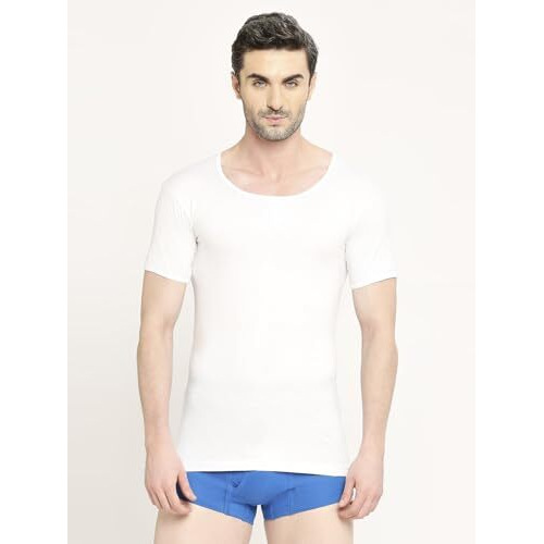 Vip Men's Solid Regular Vest (Supreme_White_Rns_Po3_110