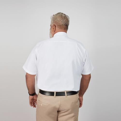 Markrich Men's Regular Half Spread Collar |Plus Size Stylish Solid Casual Short Sleeve | Shirt Crafted With Comfort Fit For Office & Everyday Wear (Ss23Mshtfs115W_White